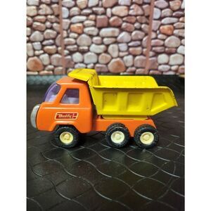Buddy L Small Dump Truck - Orange & Yellow  Made in Japan #B13